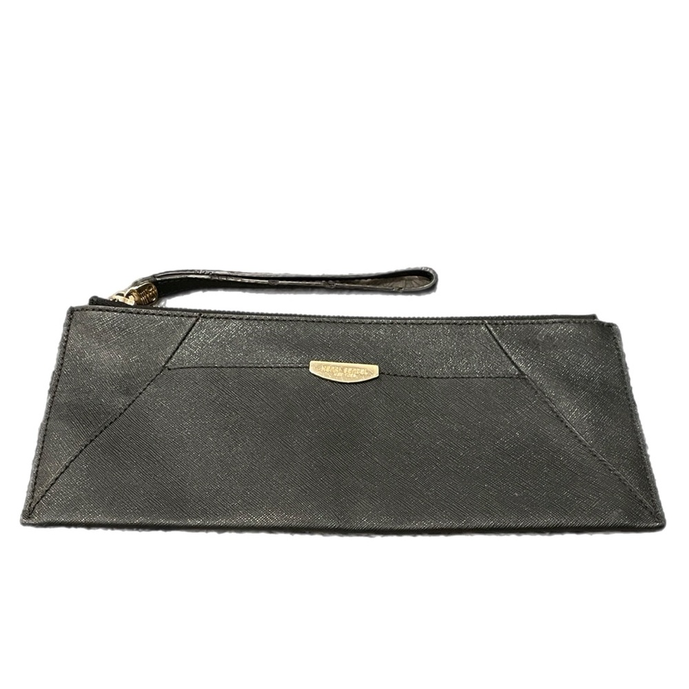HENRI BENDEL Black Leather Clutch with Front Pocket | GUC